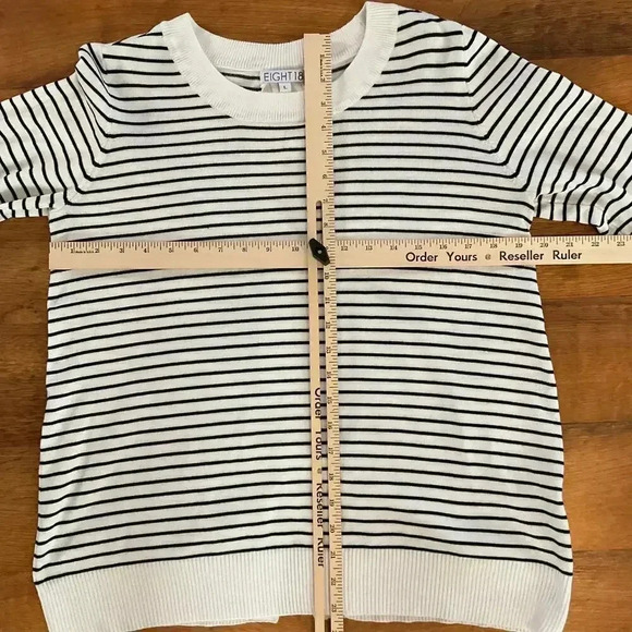 Eight 18 Striped Long Sleeve Womens‎ Pullover Sweater Size Large - Picture 4 of 7